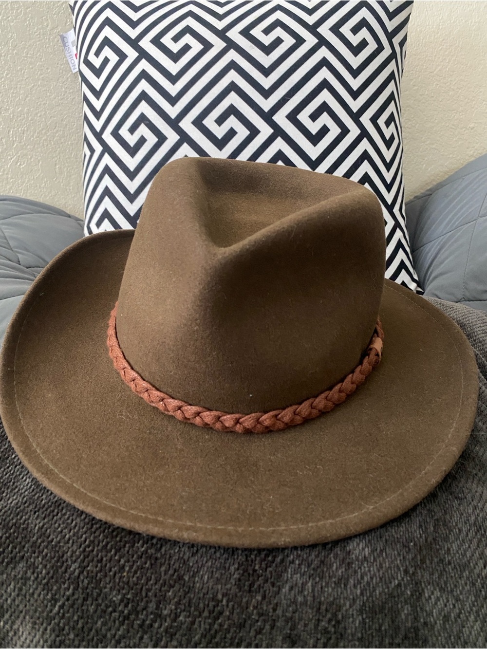 Women’s Brown Wool Felt Fedora with Braided Band